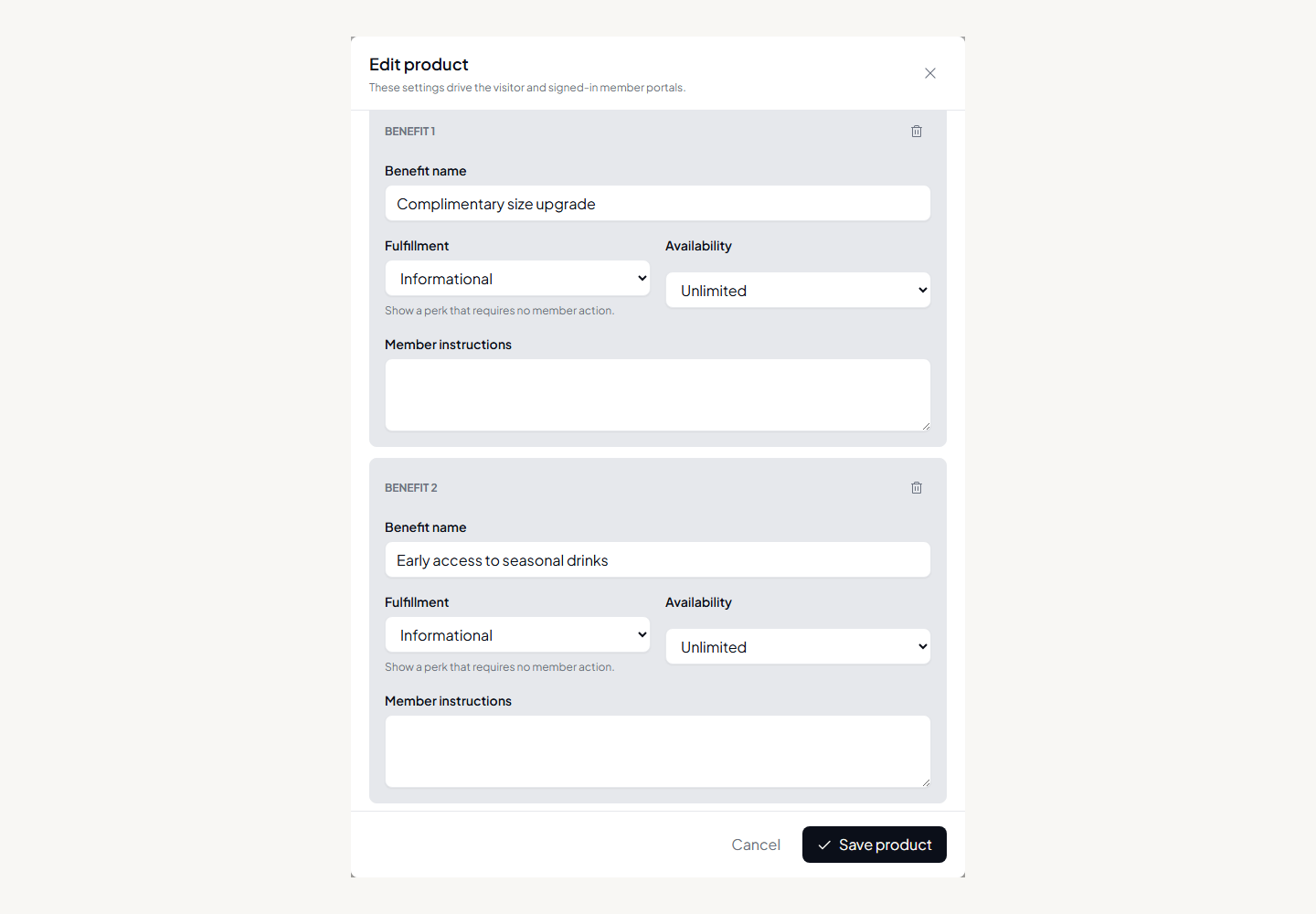 Renuvo benefit configuration workspace